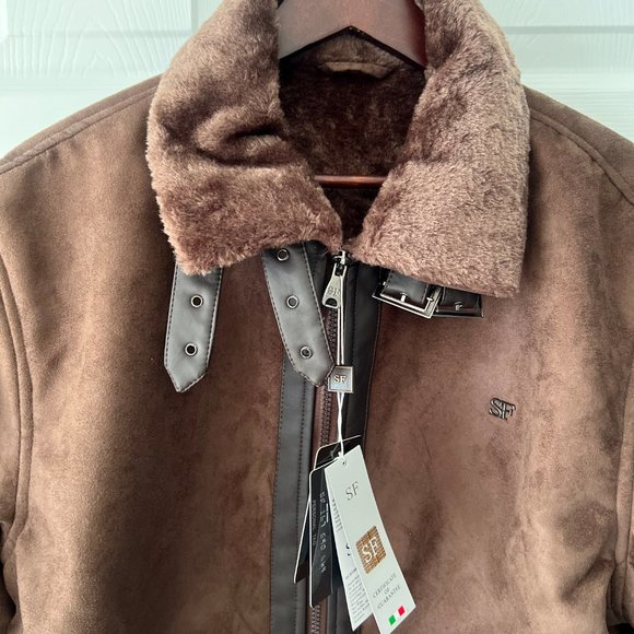 Superlative Fashion Brand Ultrasuede/Faux Fur Bomber Jacket! - Picture 2 of 16